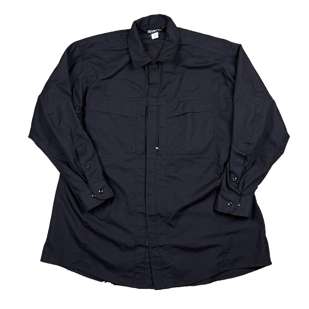 Vertx Tactical Shirt Men XL Black Ripstop Zip Long Sleeve Outdoor Utility